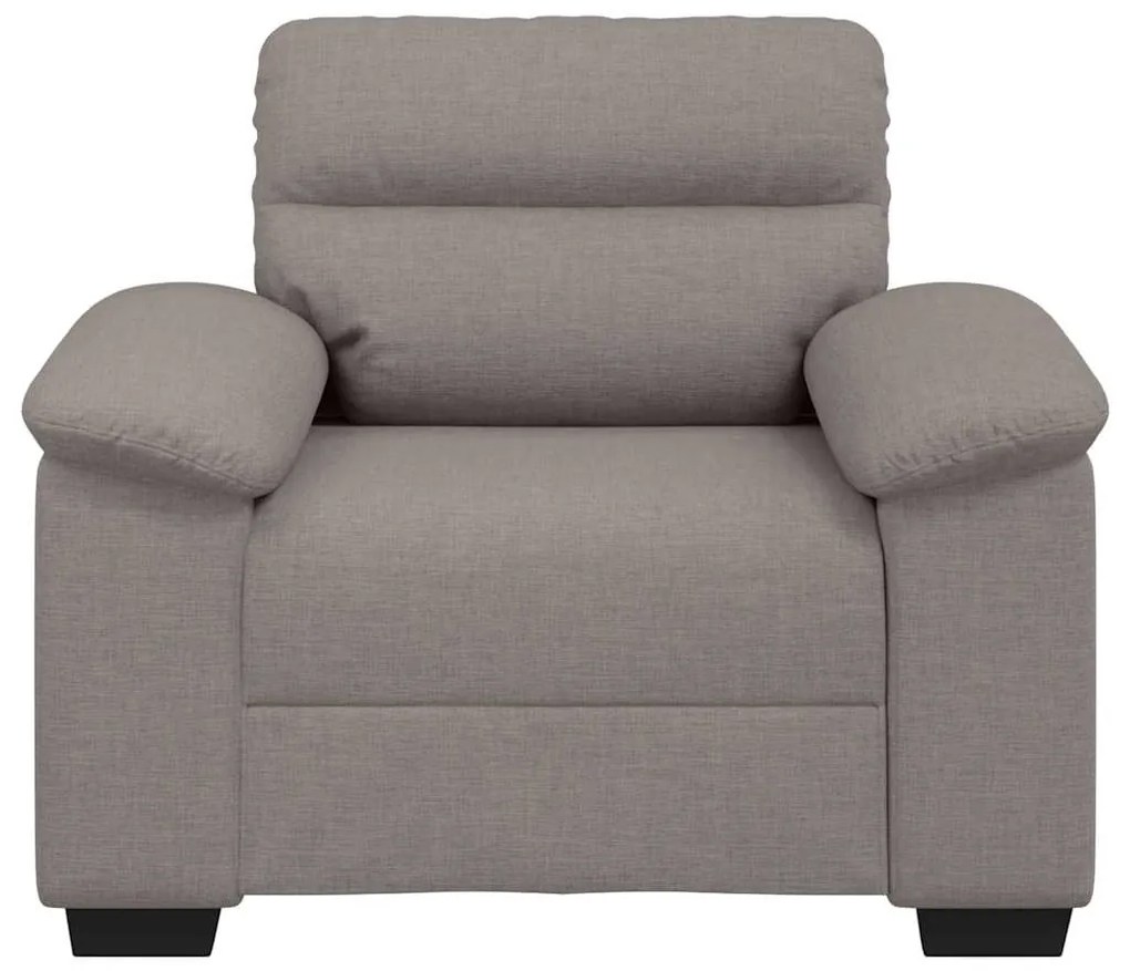 Poltrona tecido 60 cm cinzento-acastanhado
