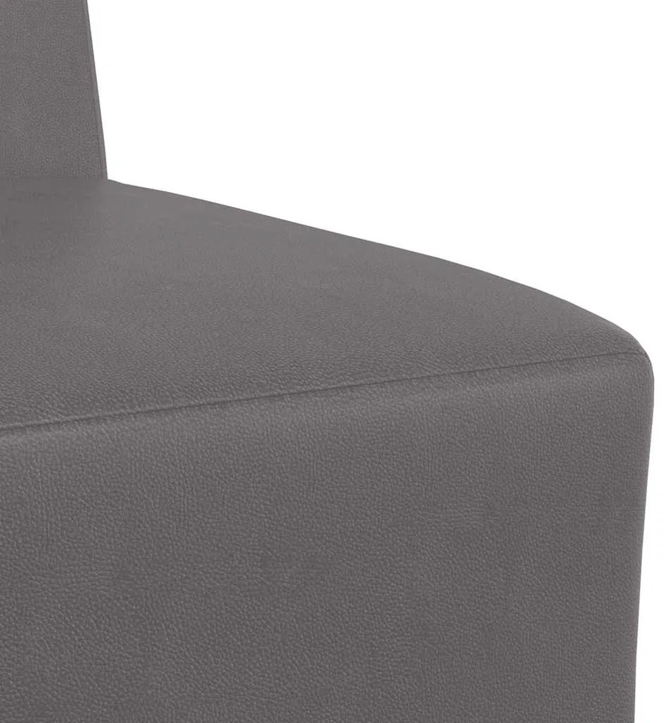 Poltrona 55 cm couro artificial cinzento