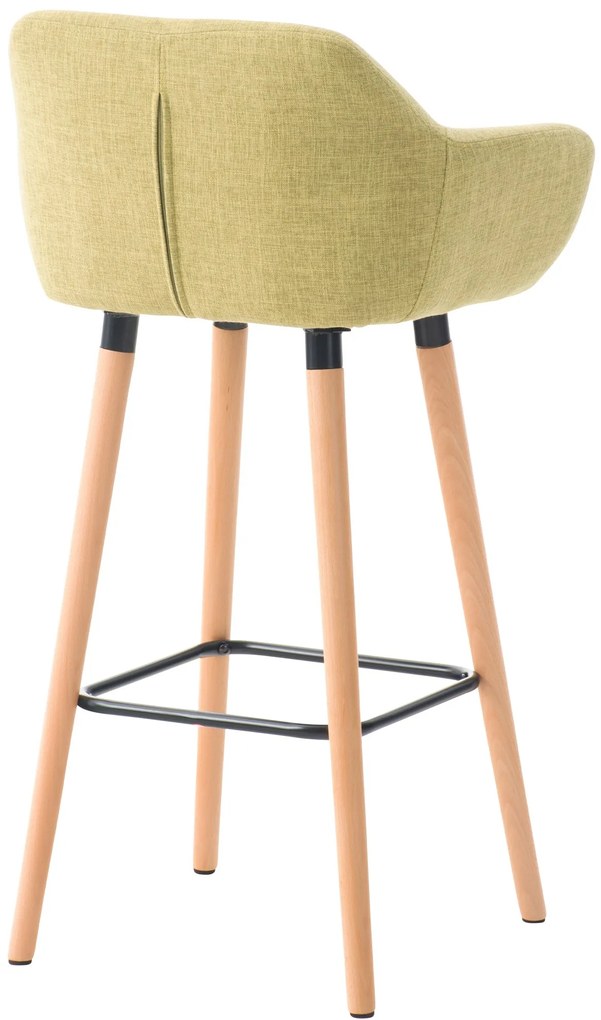 Banco de bar Grant em tecido e com estrutura de Cor Natural 55 x 99 x 46 cm Verde claro