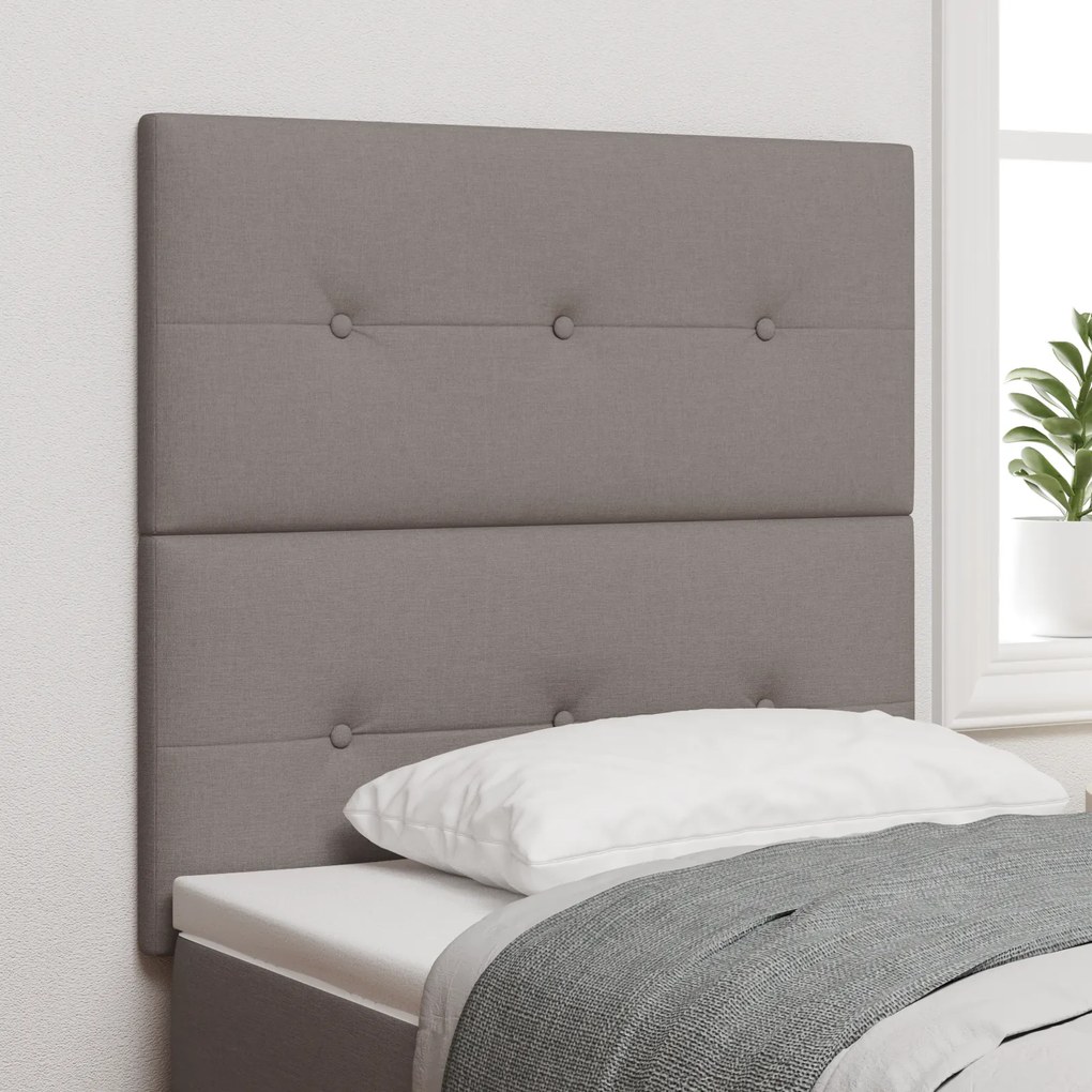 Cabeceira vidaXL Botão Almofadado Taupe 90 cm Tecido