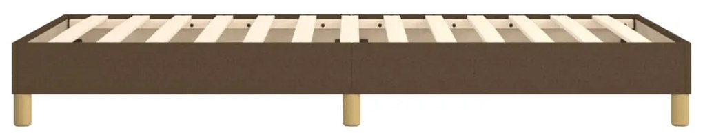 Estrutura de cama sem colchão 100x200 cm tecido castanho-escuro
