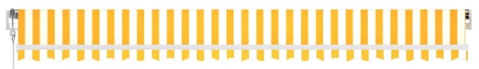 Toldo autom. LED e sensor de vento 500x300 cm amarelo/branco