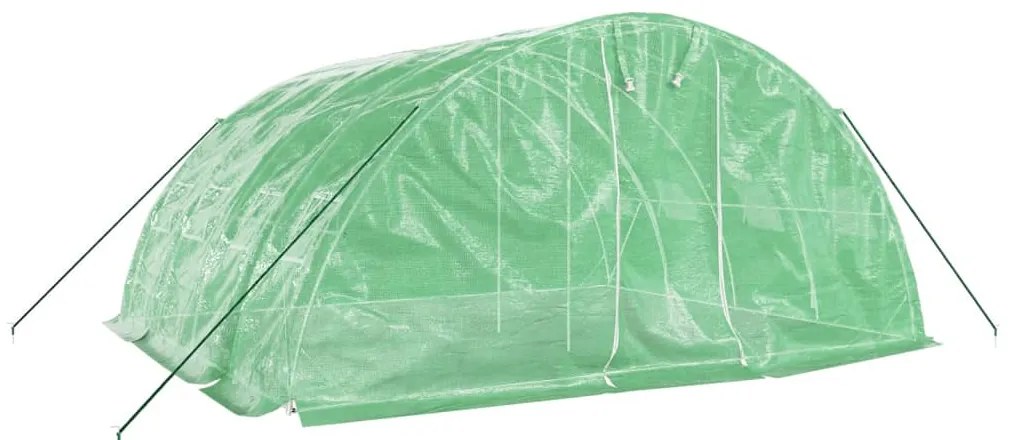 Estufa com estrutura de aço 20 m² 5x4x2,3 m verde