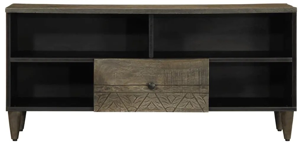 Móvel de TV 100x33x46 cm madeira de mangueira maciça preto