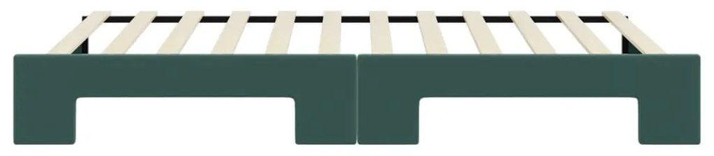 Sofá-cama com gavetão 100x200 cm veludo verde-escuro