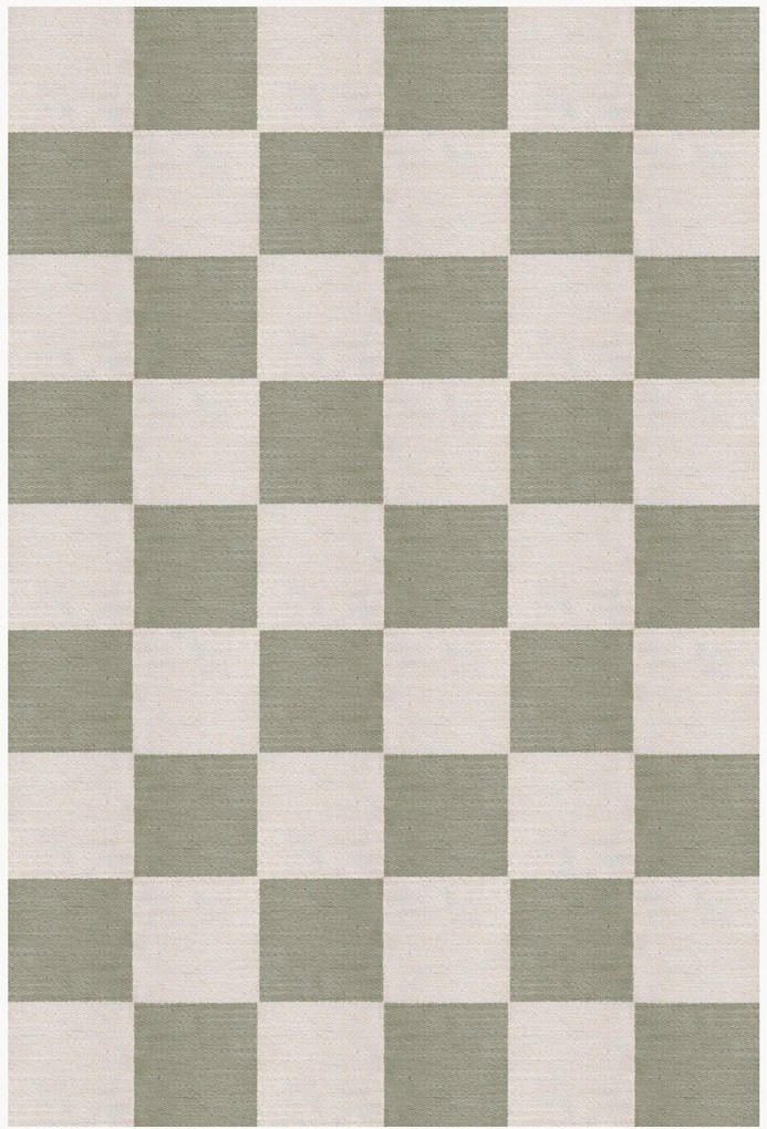 Tapete em juta artesanal de pelo curto Chess Flatweave