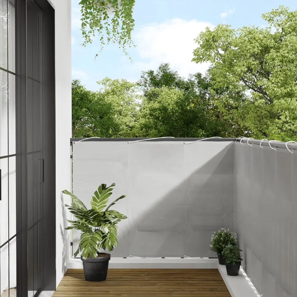 vidaXL Tela de varanda 120x500 cm 100% poliéster oxford cinzento-claro