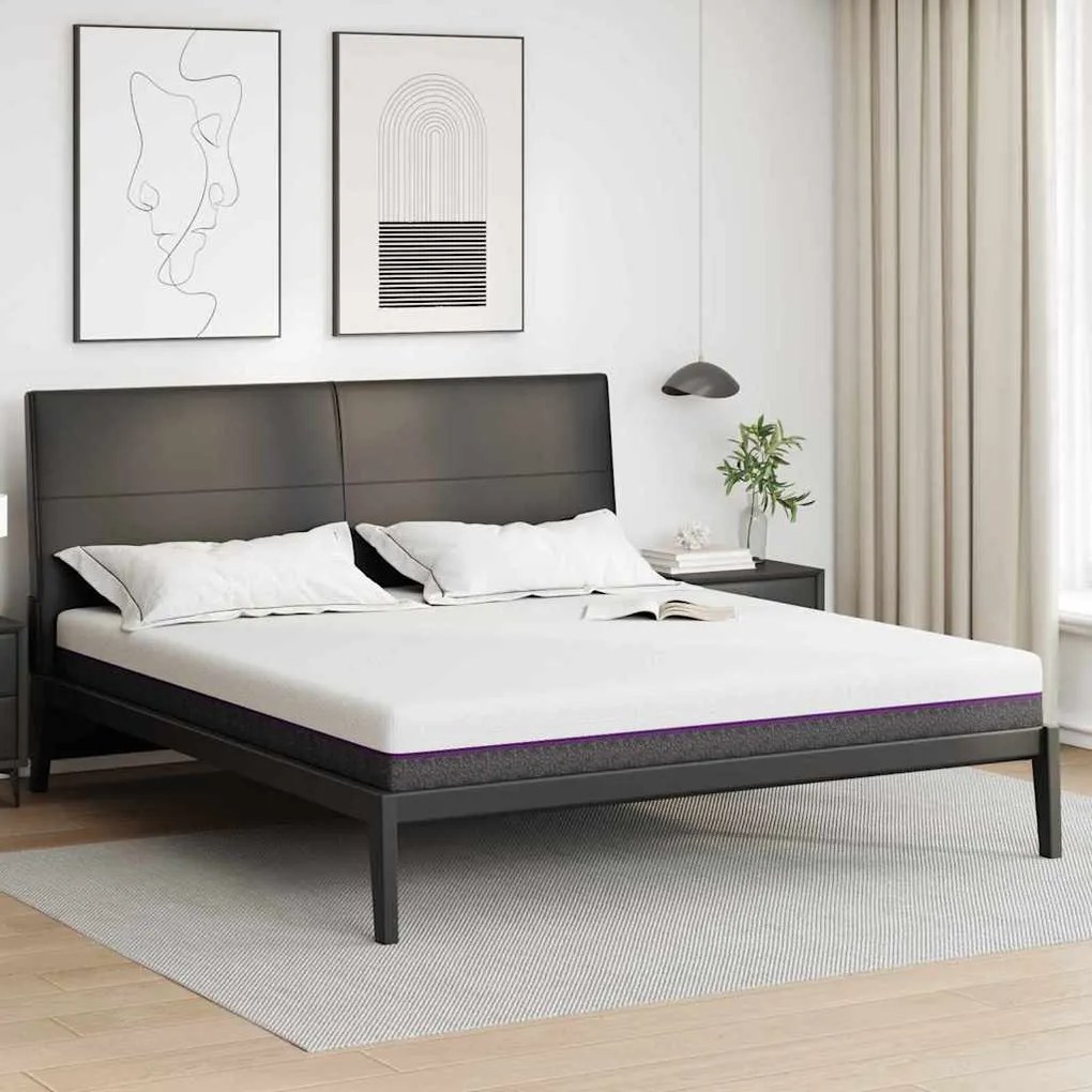 vidaXL Colchões Branco, Cinza 200 x 200 cm