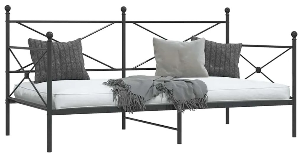 Cama de Dia sem Colchão 100x190 cm aço preto