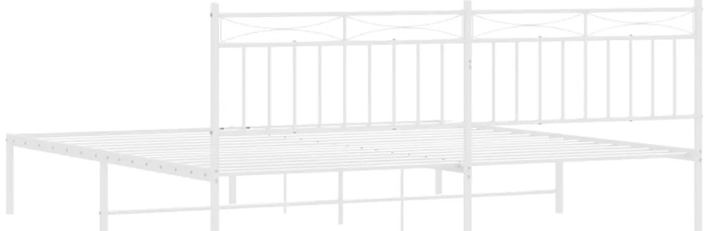 Estrutura de cama com cabeceira 200x200 cm metal branco