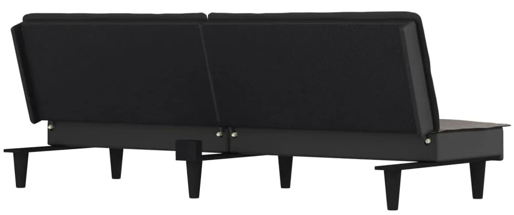 Sofá-cama tecido cinzento-acastanhado