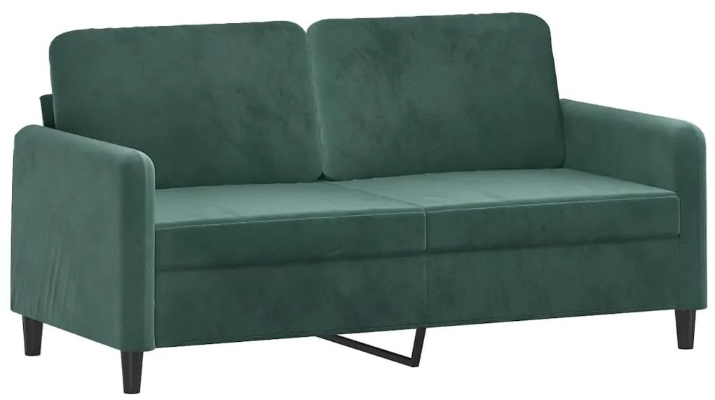 2 pcs conjunto de sofás veludo verde-escuro