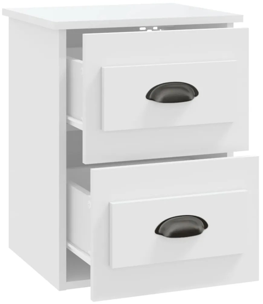 Mesas de cabeceira de parede 2 pcs 41,5x36x53 cm branco