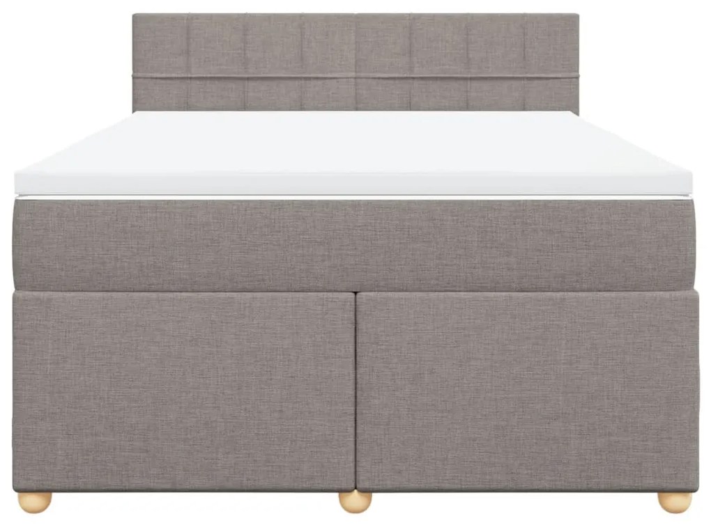 Cama com molas/colchão 160x200 cm tecido castanho-acinzentado