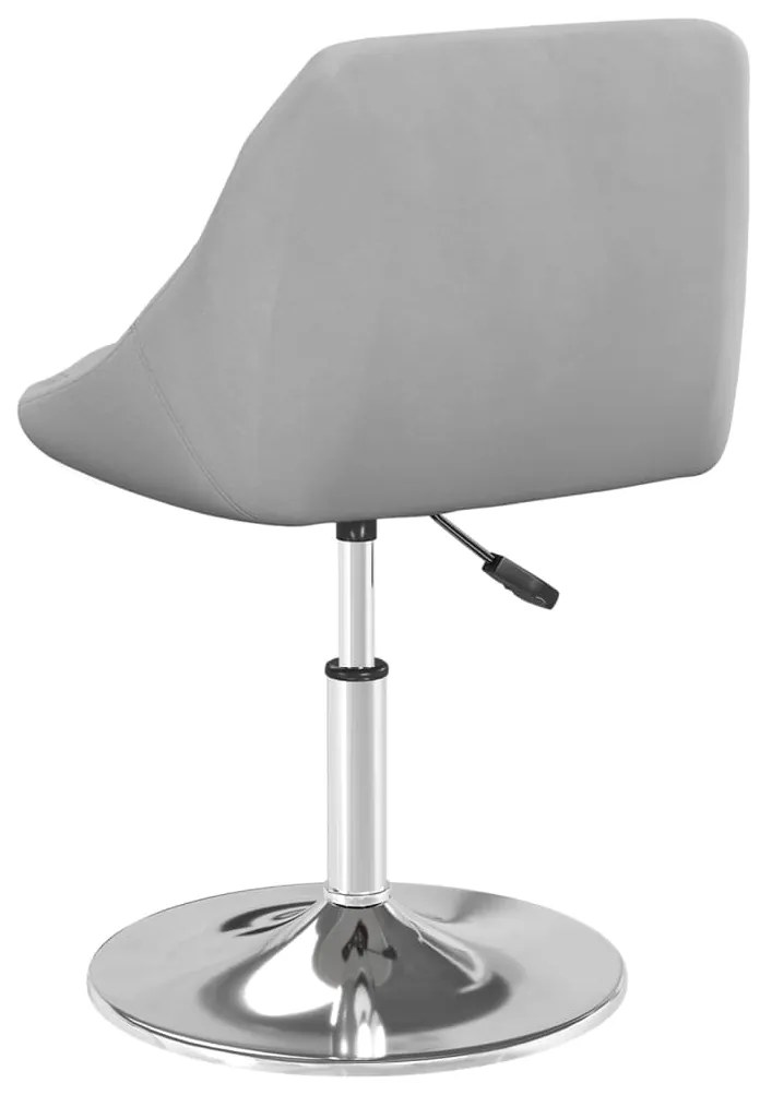 Cadeiras de jantar giratórias 2 pcs veludo cinzento-claro