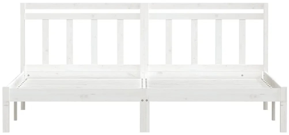 Estrutura de cama 200x200 cm pinho maciço branco