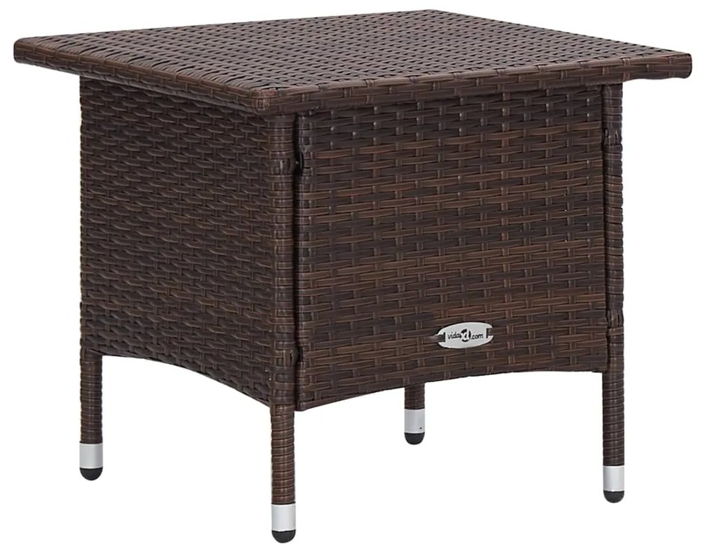 2 pcs conjunto lounge jardim c/ almofadões vime PE castanho