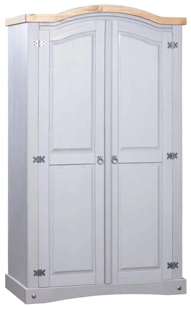 282619 vidaXL Roupeiro Corona Range pinho mexicano com 2 portas cinzento