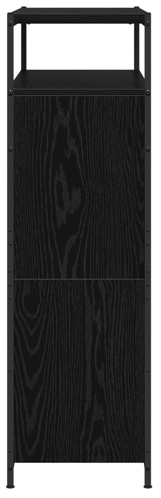 Gabinete de Sapatos com 4 Gavetas Basculantes Carvalho Preto 100x34x11