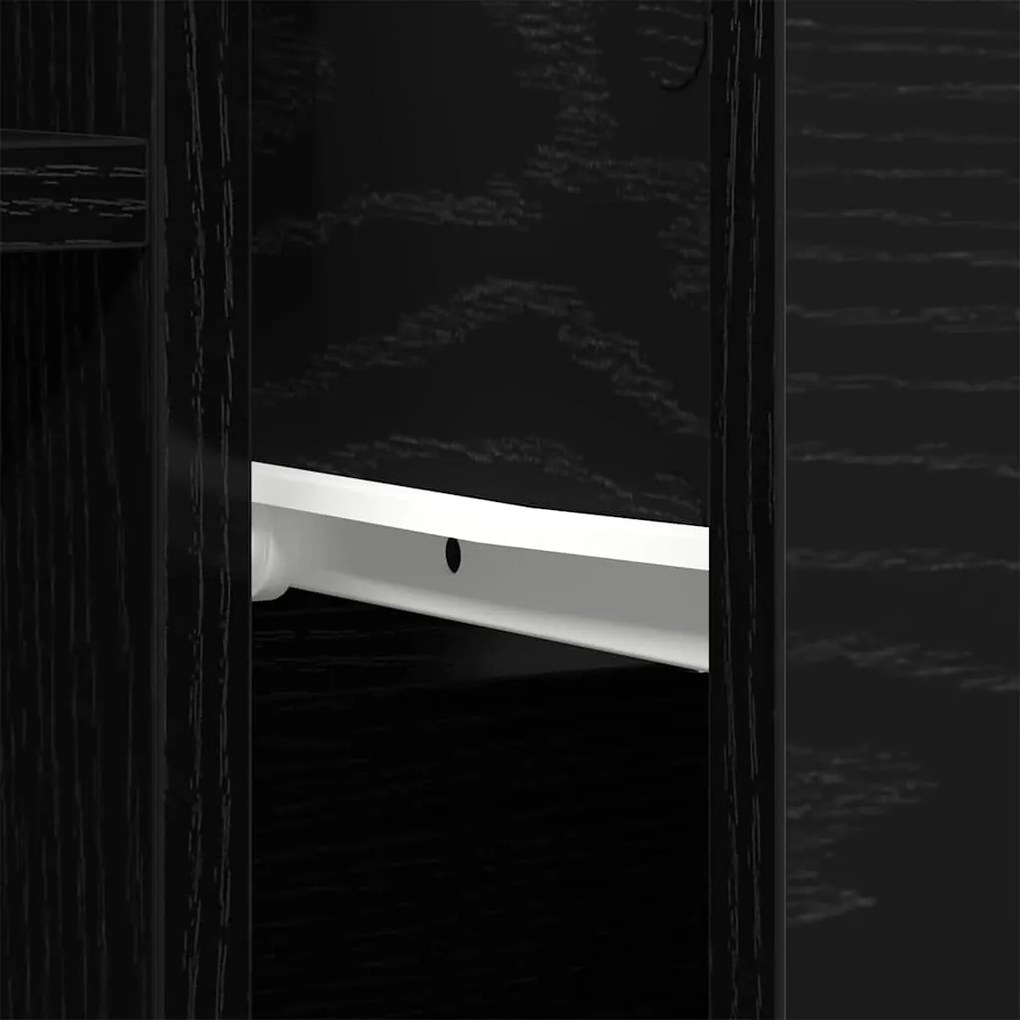 Buffet de Carvalho Preto vidaXL 60x30x70 cm em Madeira de Engenharia