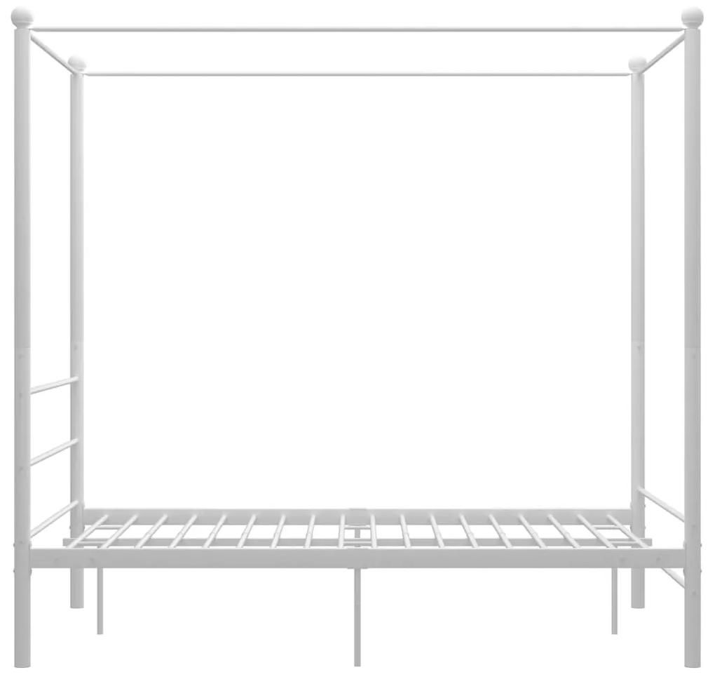 Estrutura de cama com dossel 140x200 cm metal branco