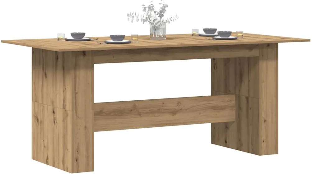 Mesa de jantar 180x90x76cm derivados madeira carvalho artisiano