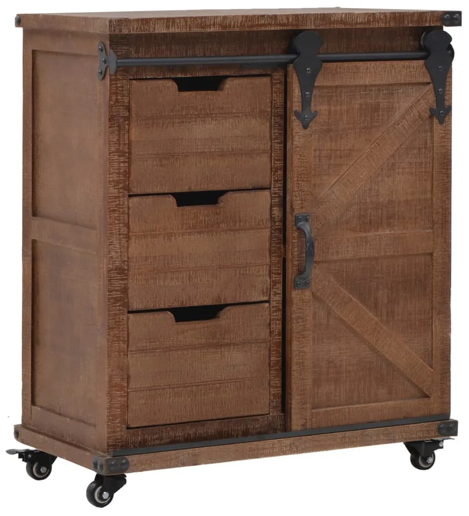 vidaXL Armário de arrumação madeira de abeto 64x33,5x75 cm castanho