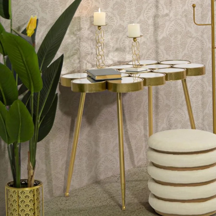 MESA CONSOLA BUTTLE 100X55X70 CM DOURADO