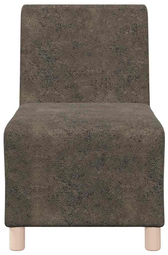 Cadeira Sofa 3 pcs Cinza Escuro 55 cm Couro camurça sintético