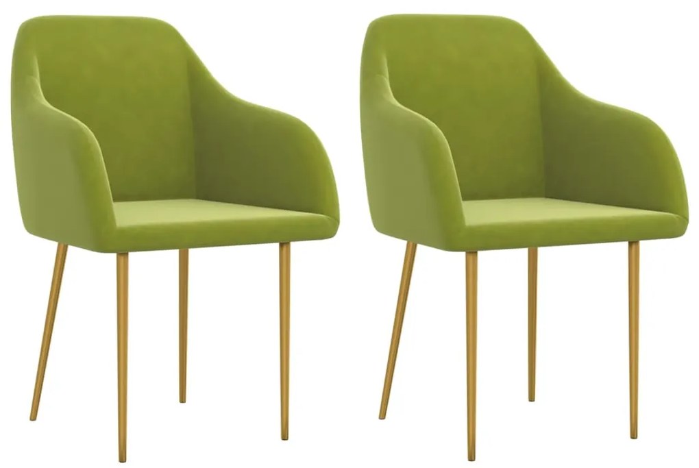 vidaXL Cadeiras de jantar 2 pcs veludo verde-claro