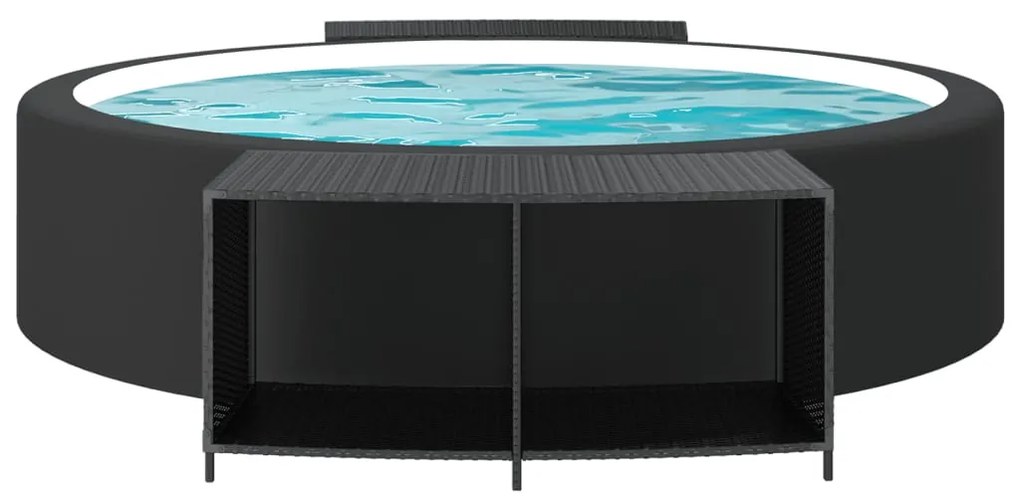 Prateleiras de arrumação 2 pcs vime PE preto
