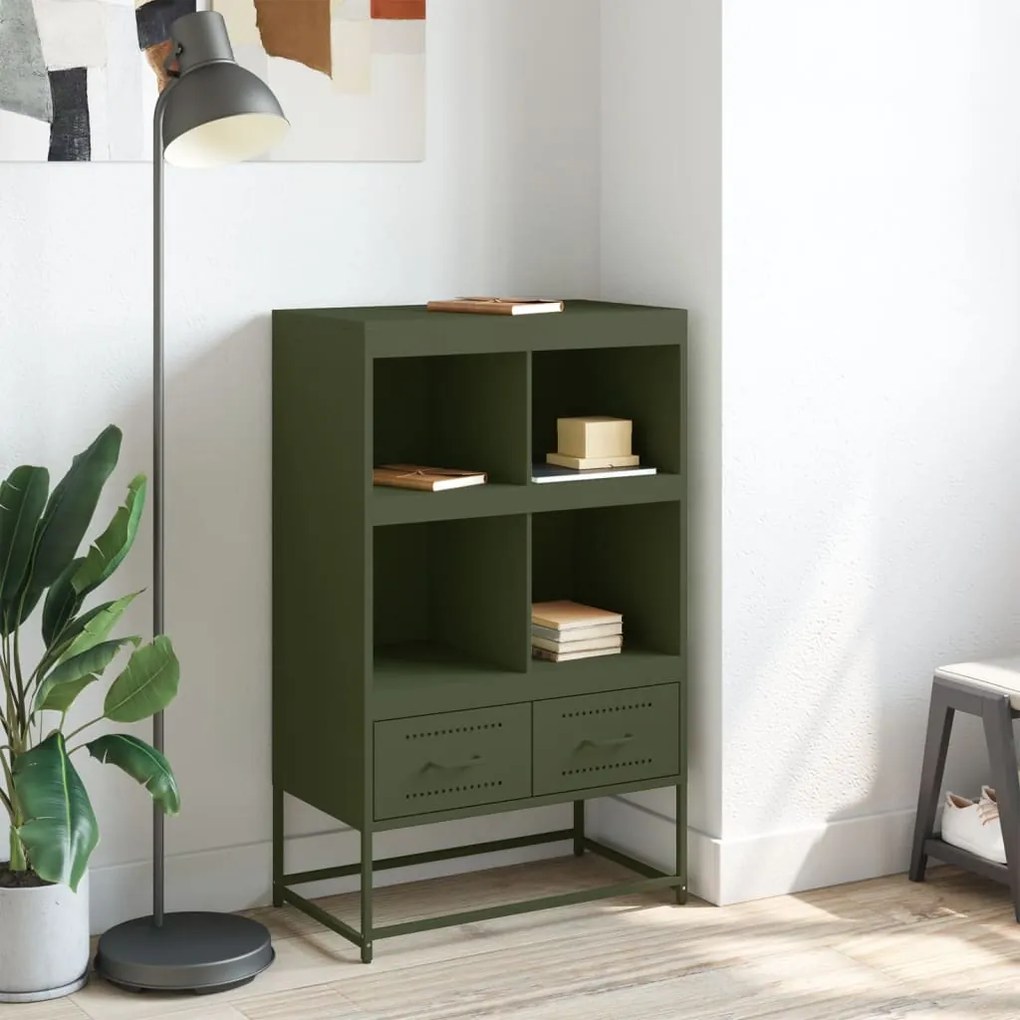 Móvel alto 68x39x111,5 cm aço verde azeitona