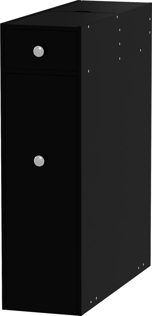 Móvel Porta-Papel Higiénico, 17 x 48 x 58 cm, com Várias Gavetas, Preto