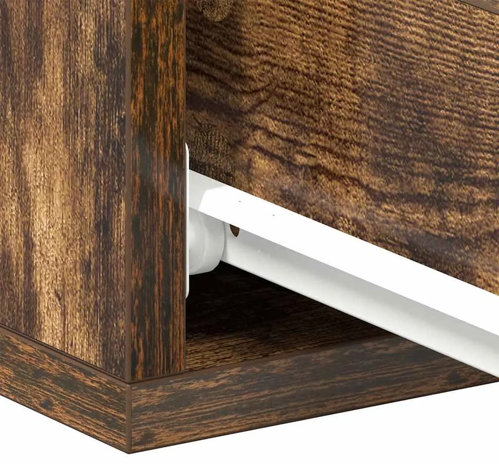 Mesas cabeceira susp. 2pcs 40x30x15 cm cor carvalho fumado