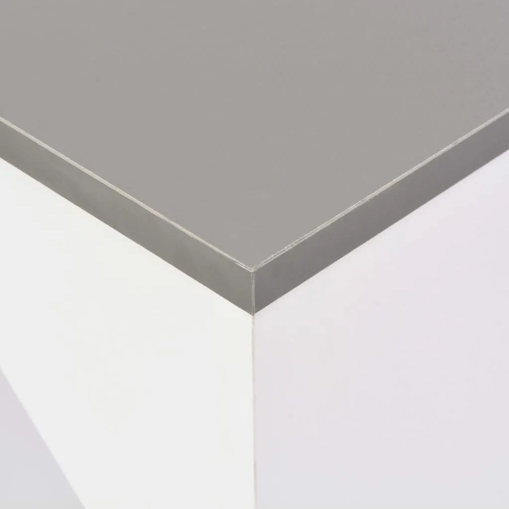 Mesa de bar com prateleira movível branco 138x39x110 cm