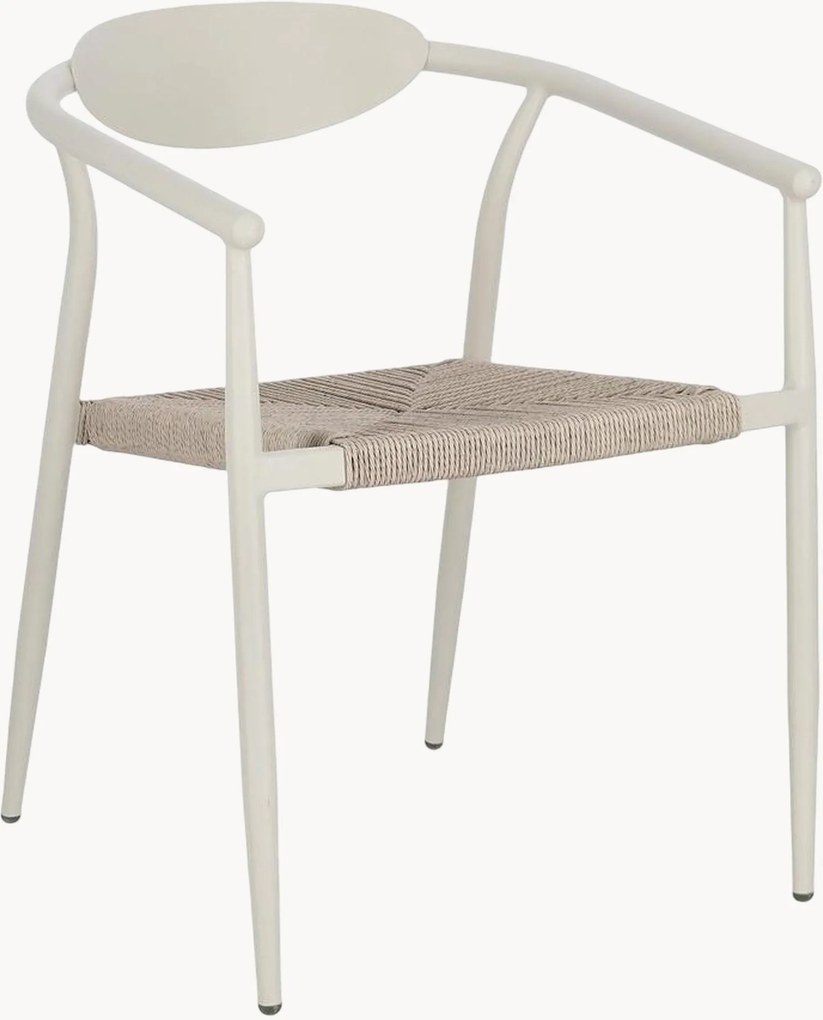 Cadeiras de jantar de jardim empilháveis com braços Linares, conjunto de 4