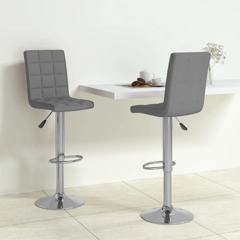 vidaXL Bancos de bar 2 pcs tecido cinzento-claro