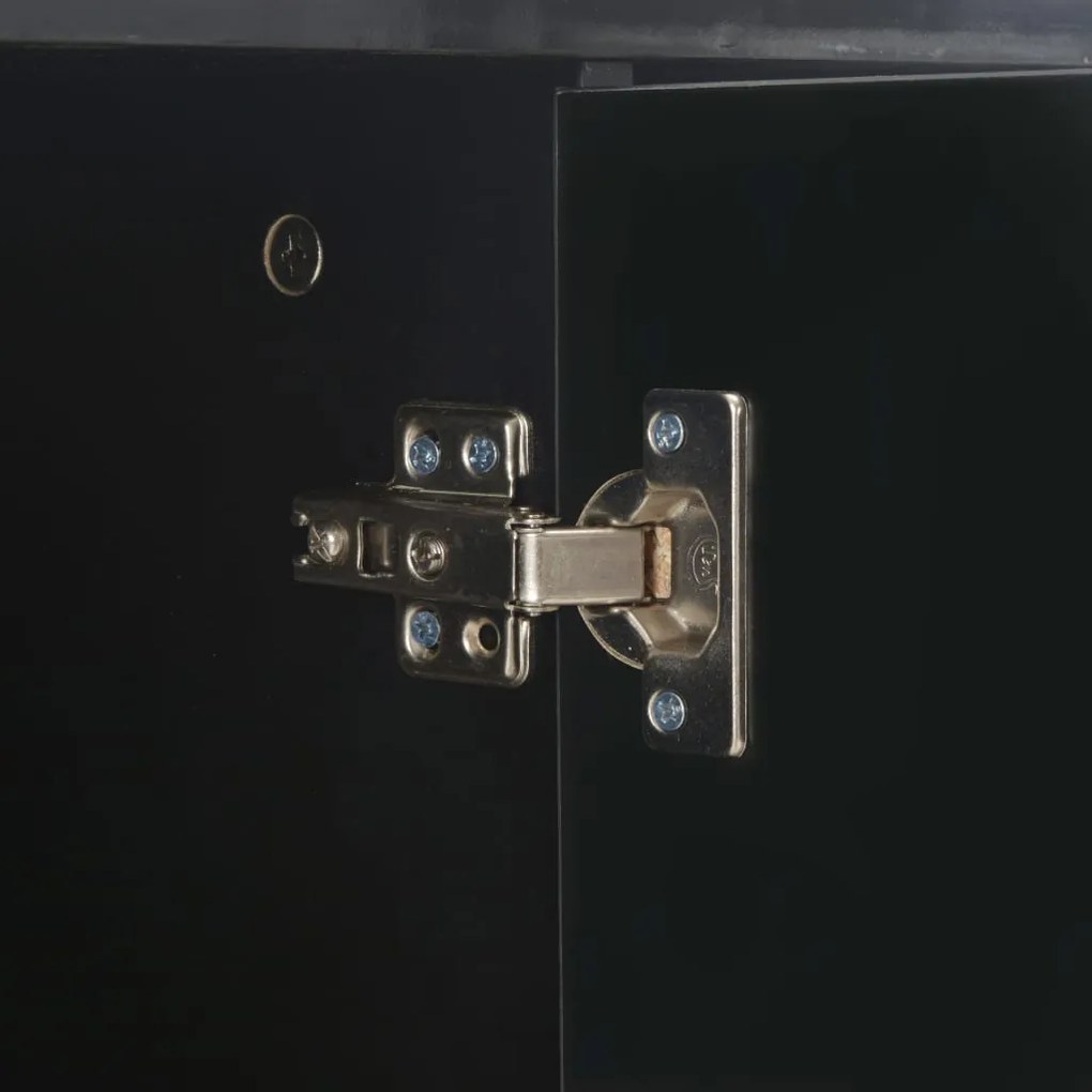 Aparador em contraplacado 71x35x80 cm preto brilhante