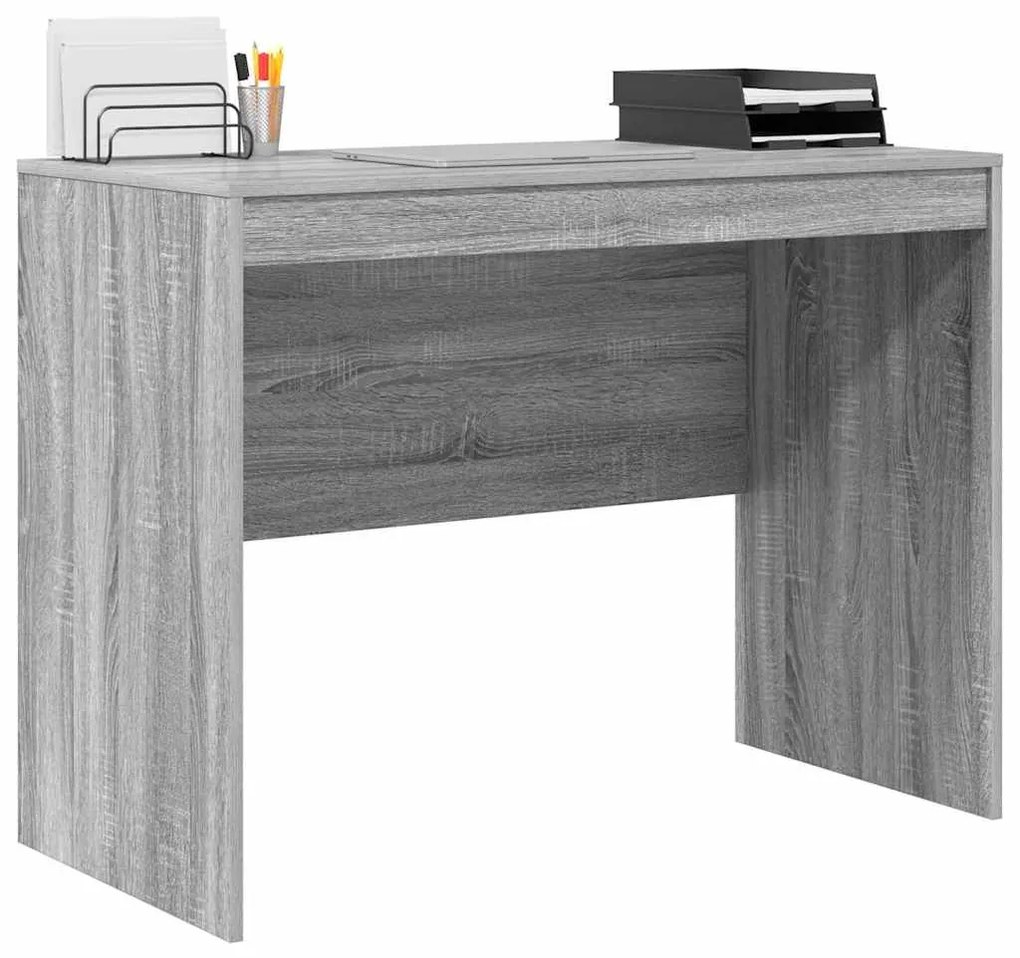 Secretária de Escrita Cinza sonoma MDF, Folheado 100 x 50 x 76 cm