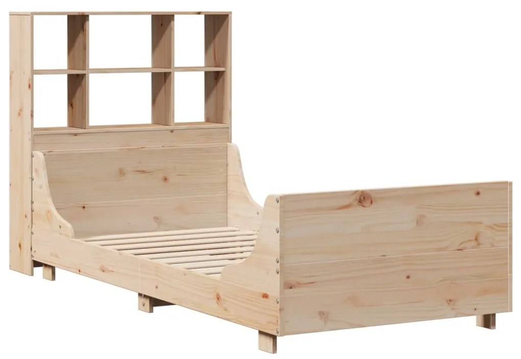 Cama com estante sem colchão 75x190 cm madeira maciça