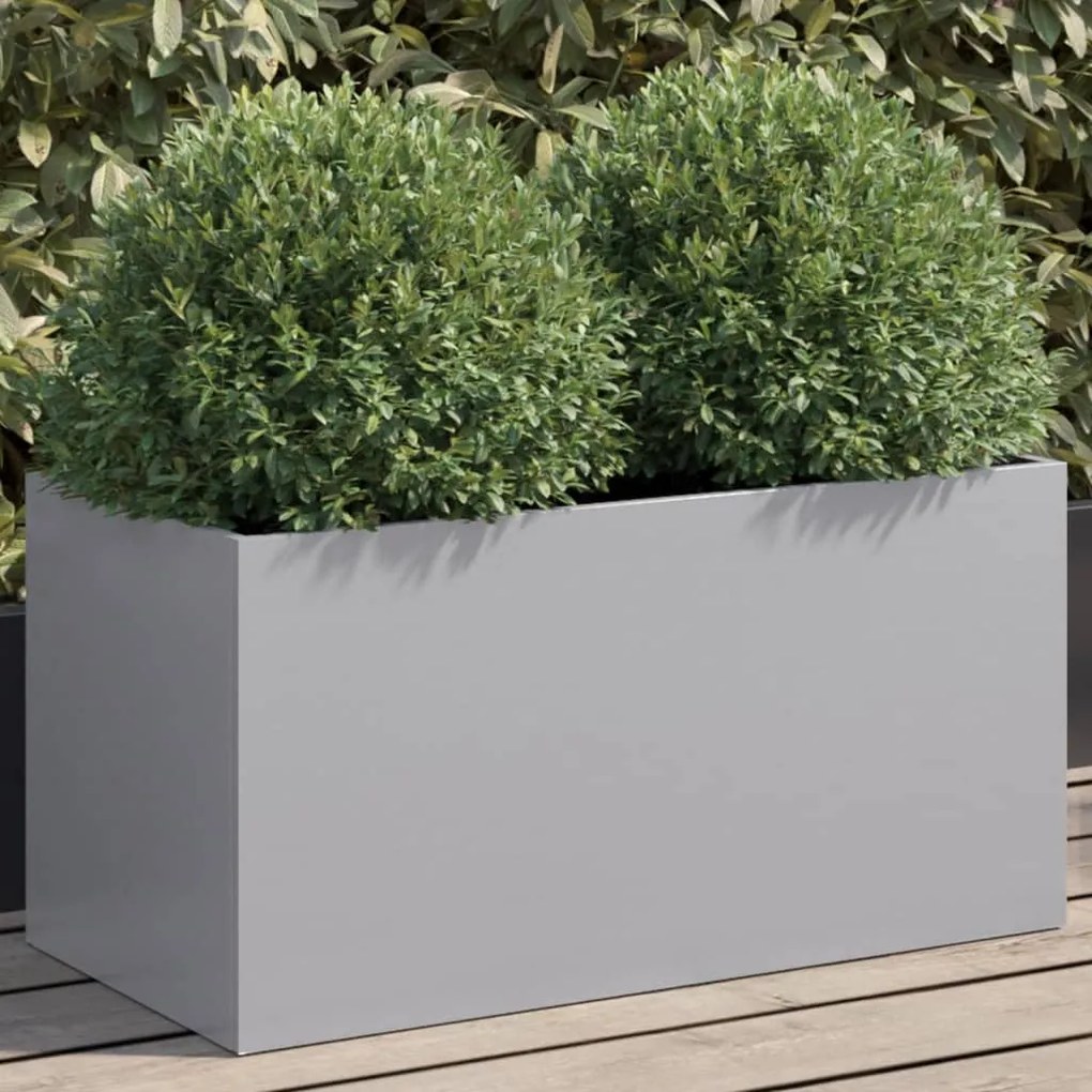 vidaXL Vaso/floreira 62x30x29 cm aço galvanizado prateado