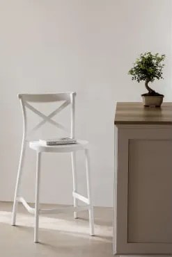 Taburete Alto Empilhável Em Polipropileno Otax Branco & ↑65 Cm - Sklum