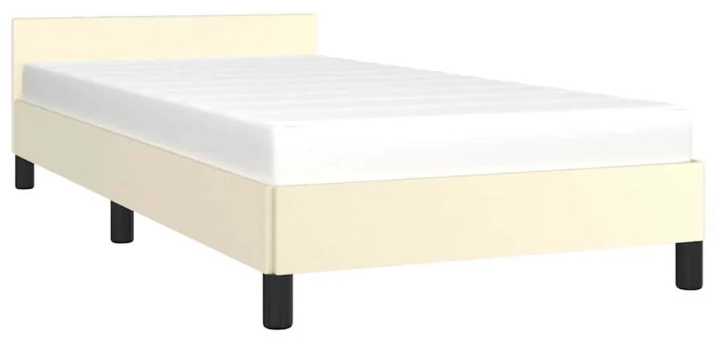 Estrutura cama c/ cabeceira sem colchão 90x200 cm creme