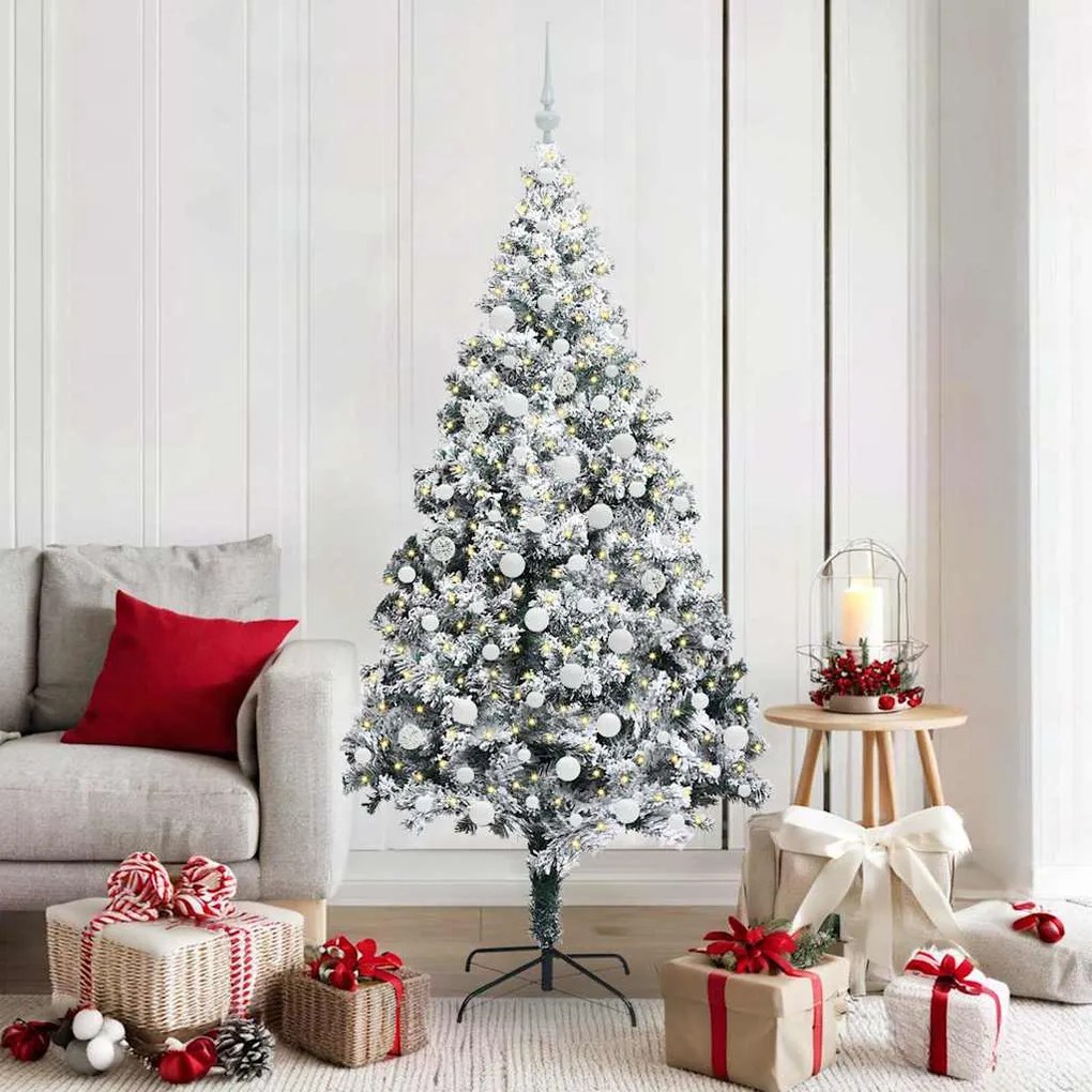 vidaXL Árvore de Natal Artificial Branco 180 cm PVC, Aço e Plástico