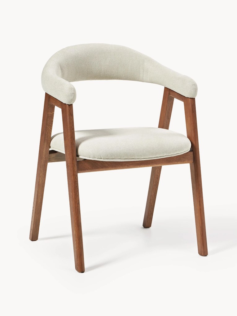 Cadeira de jantar estofada com braços Nik