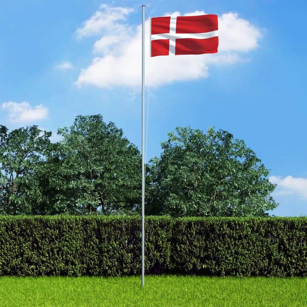 3080247 vidaXL Bandeira da Dinamarca com mastro de alumínio 4 m