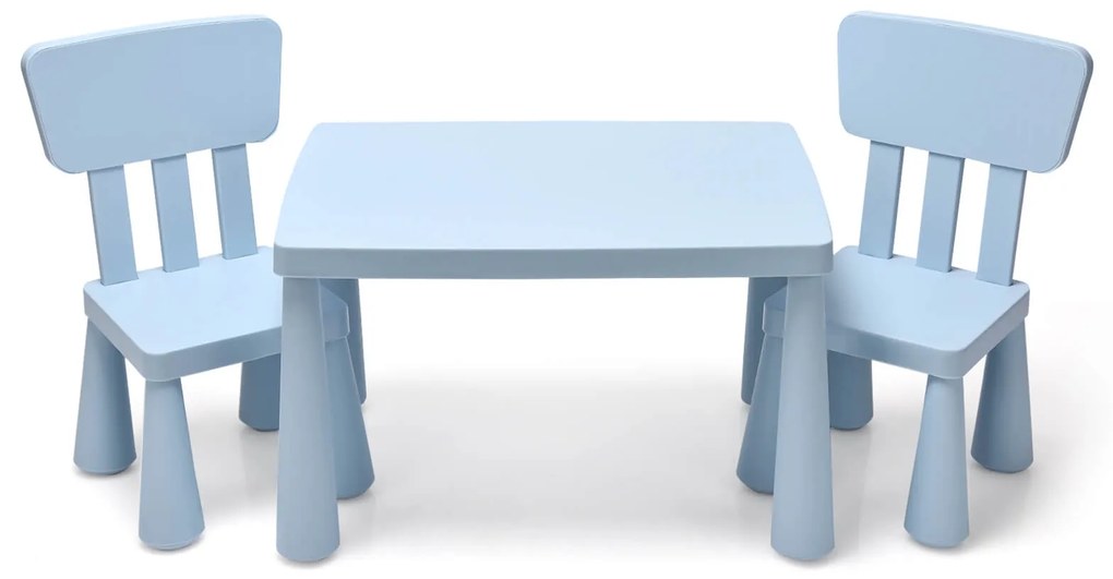 Conjunto de mesa infantil de 3 peças com 2 cadeiras para leitura - Verde