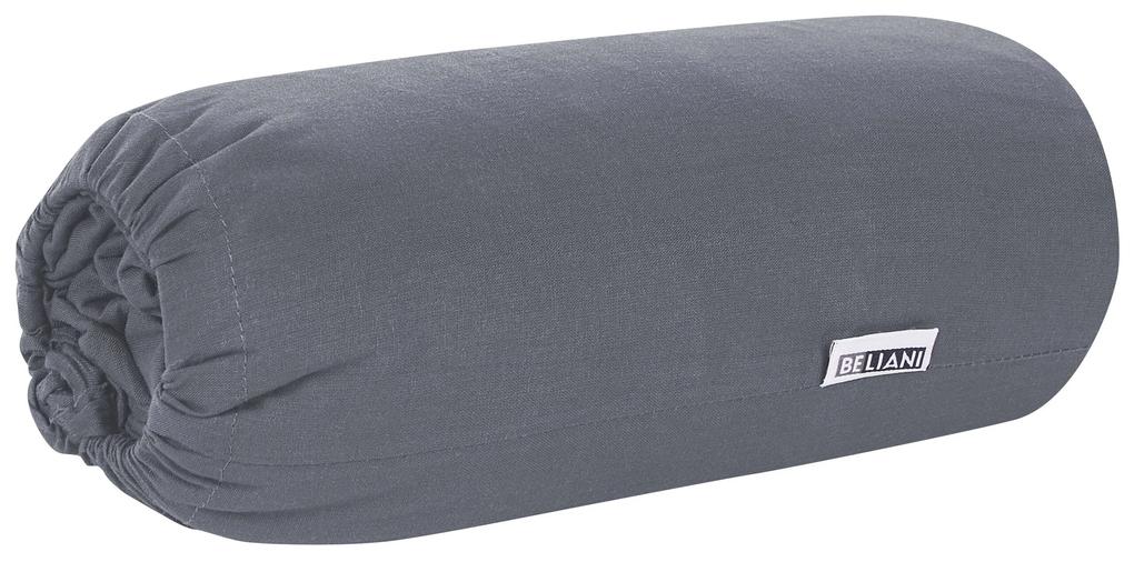 Lençol-capa em algodão cinzento escuro 90 x 200 cm JANBU Beliani