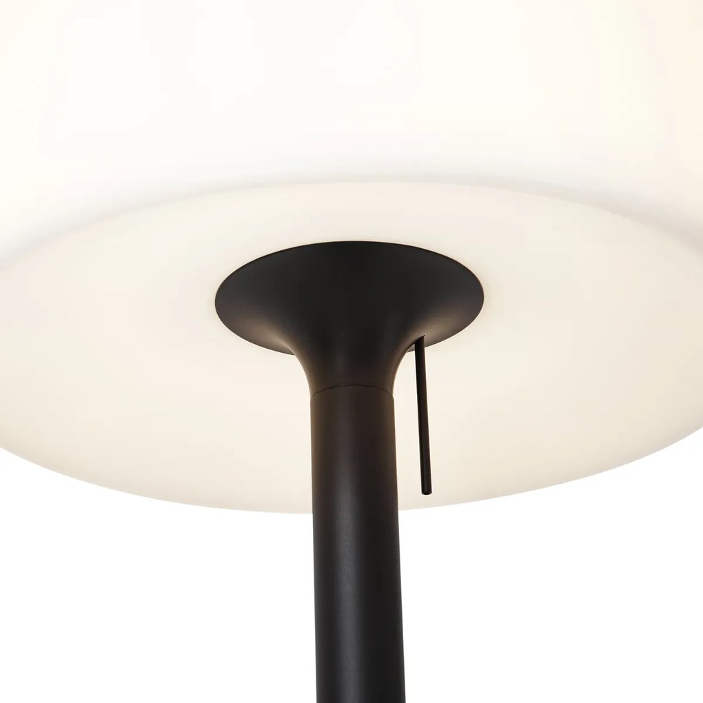 Candeeiro de Pé Moderno para Exterior Preto com Abajur Branco IP44 - Mississippi Moderno