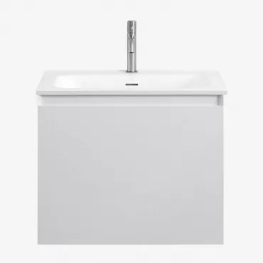 Conjunto De Móveis De Banheiro Em Madeira Macrae Com Pia Integrada Branco & Sem Espelho & Cinzento Escovado ↑20 Cm Com - Sklum